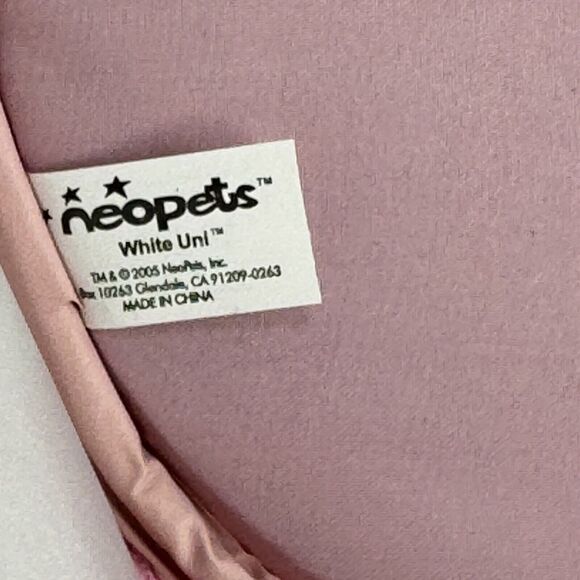 Vintage NEOPETS White Uni Unicorn Plush Pink Cover-8 CD DVD Case Holder w Zipper - Picture 6 of 6